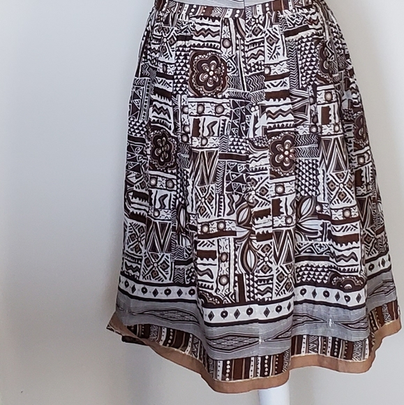 Dressbarn Brown, White, and Gold Dress Sz. 10 - Picture 7 of 7